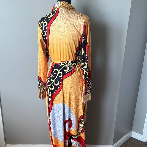NWOT Yellow/Gold, Red and Black Maxi Dress - Picture 5 of 8